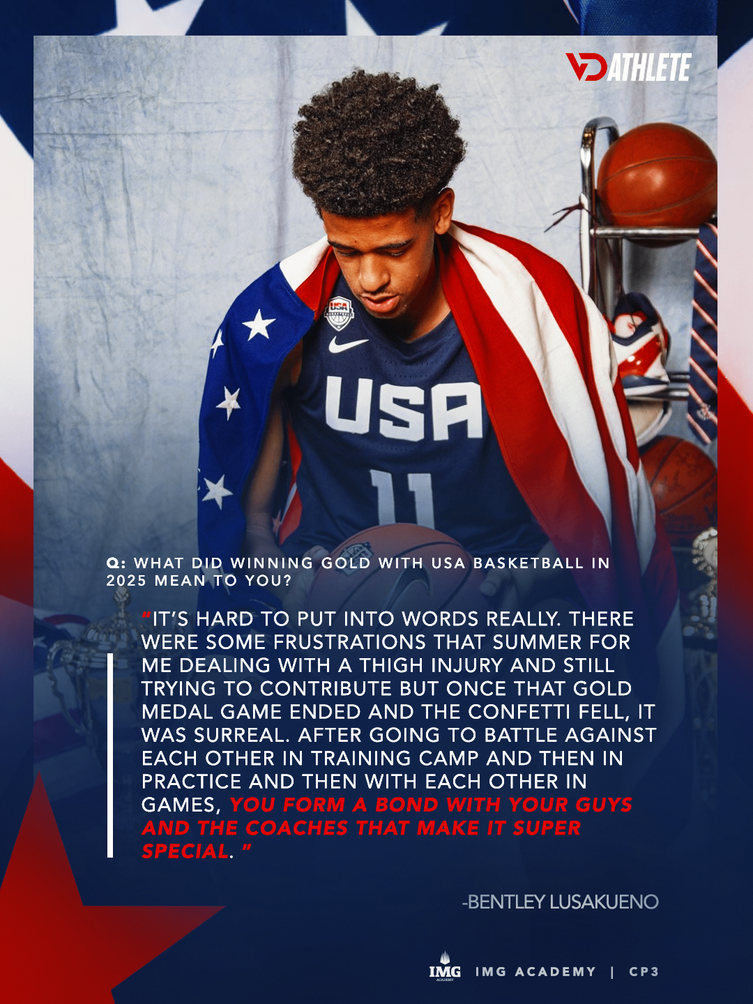 Bentley Lusakueno shares his perspective ahead of the 2026 USA Basketball Men’s Junior National Team October minicamp.