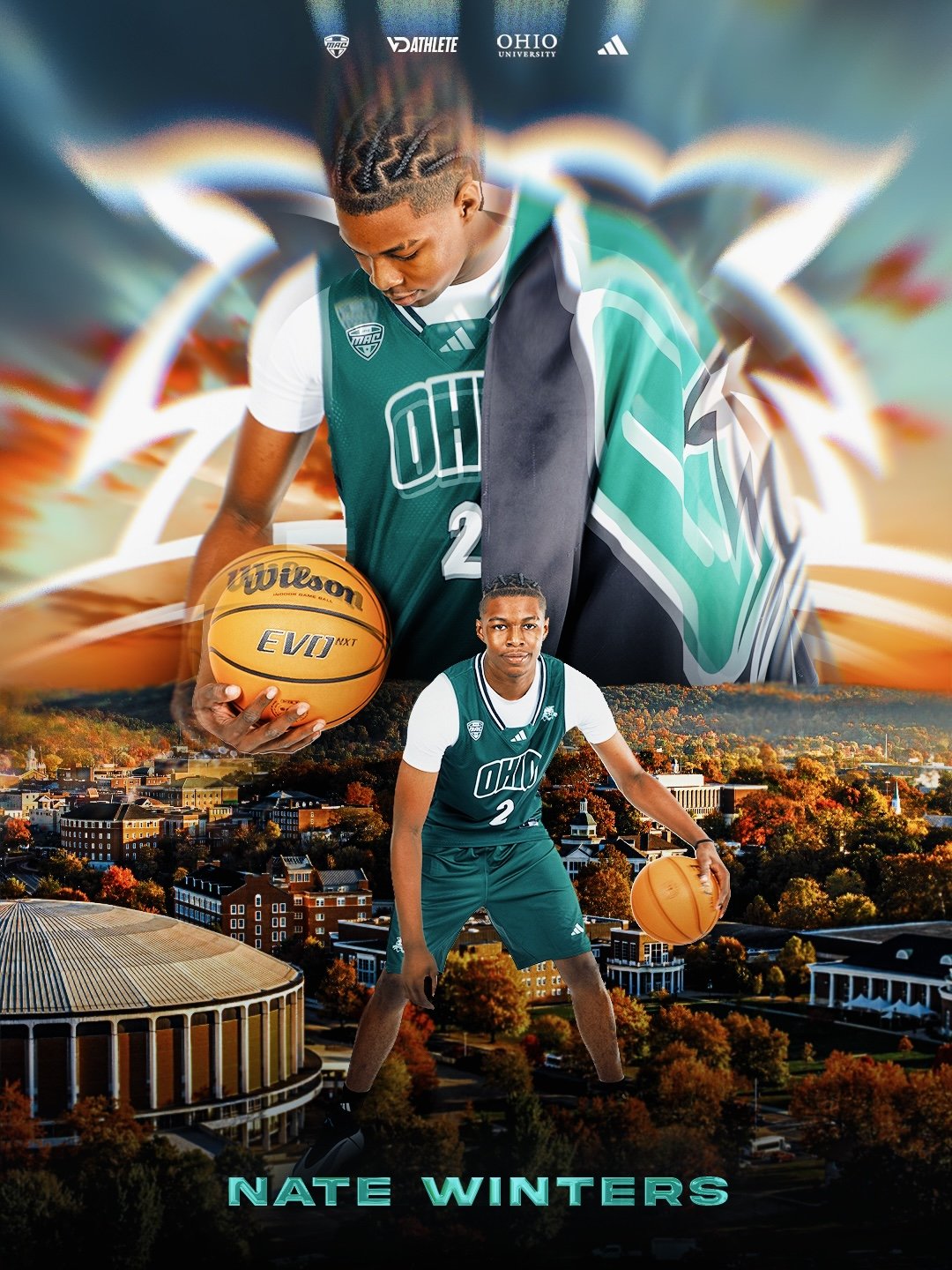 Nate Winters — Ohio University athlete creative direction by VD Athlete