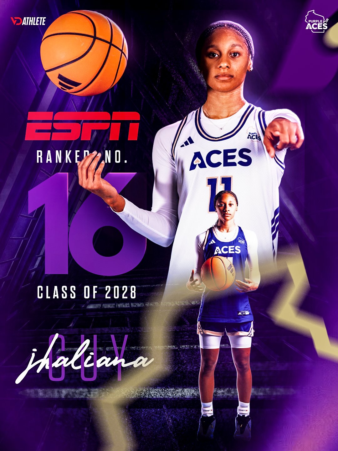 Jhaliana Guy — Wisconsin Purple Aces athlete creative direction by VD Athlete