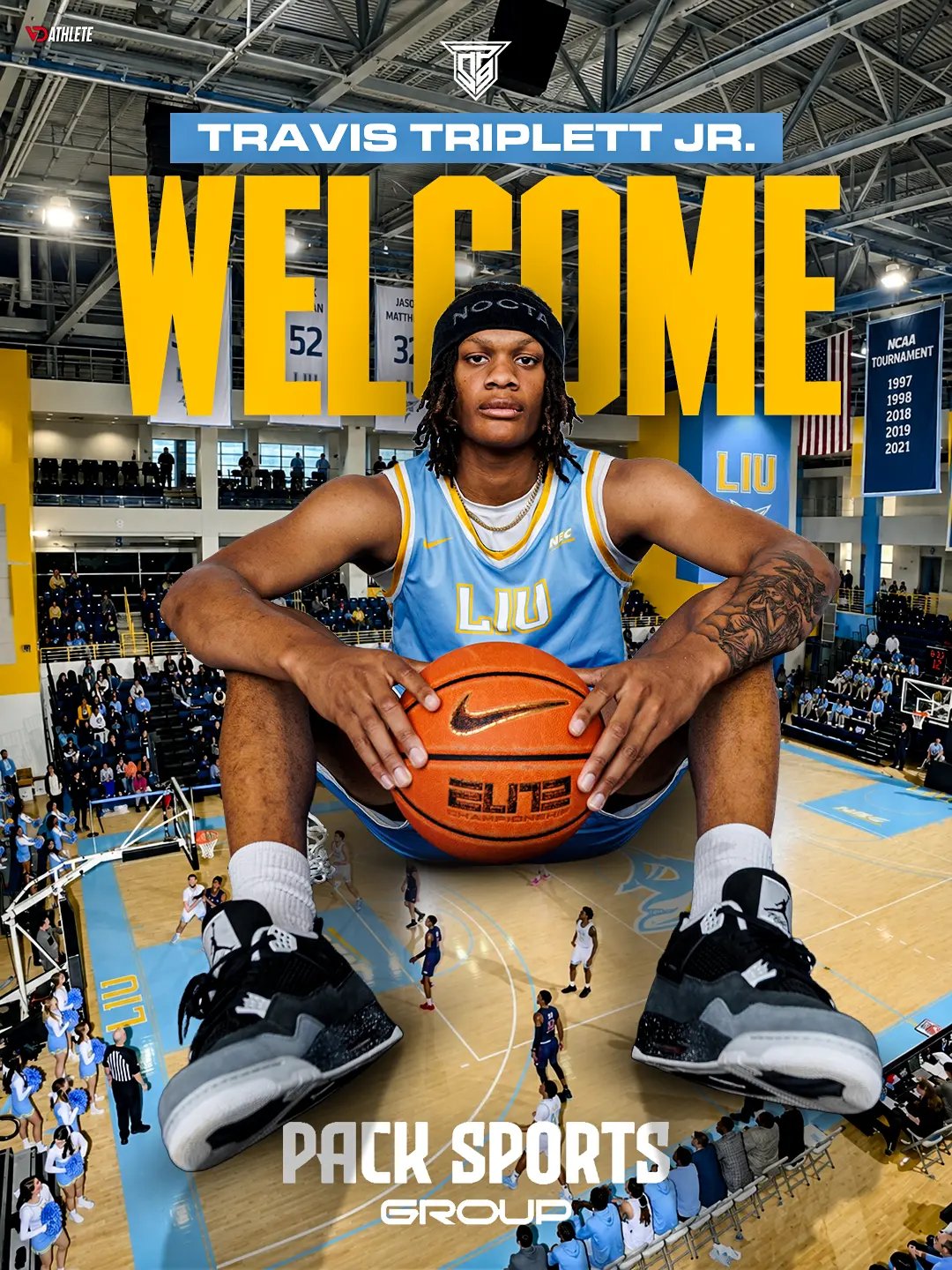Travis Triplett Jr. — Long Island University sports agency creative direction by VD Athlete