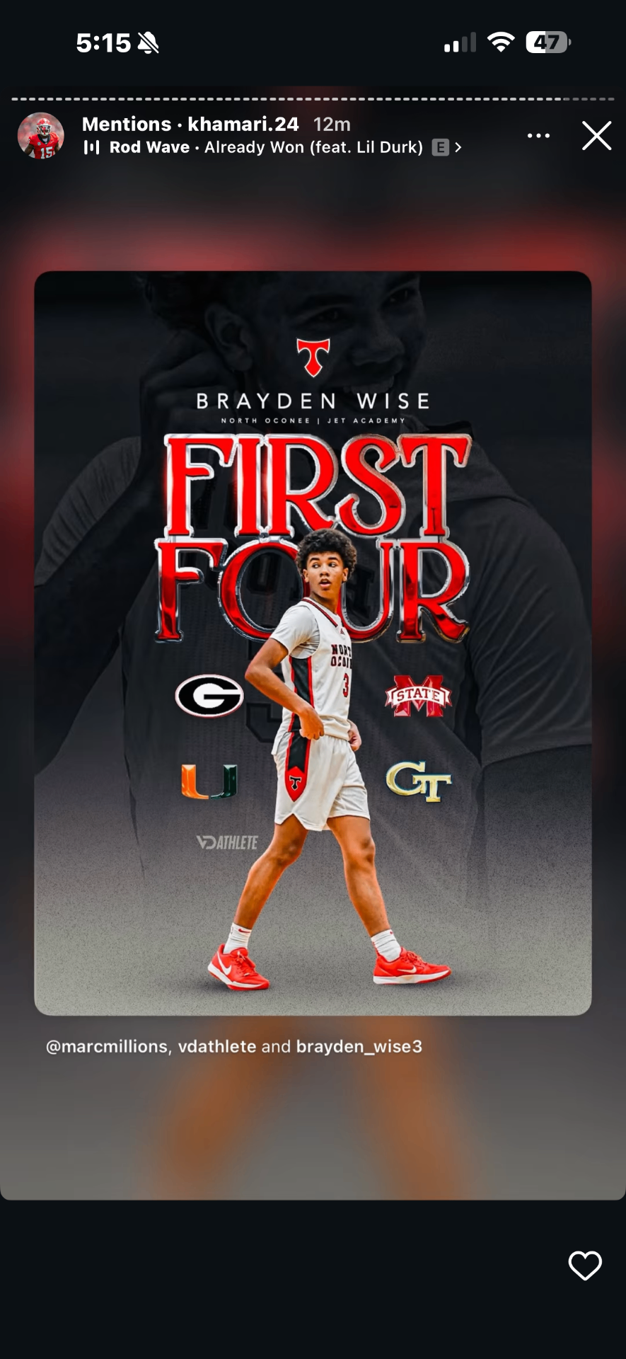 Brayden Wise — North Oconee High School