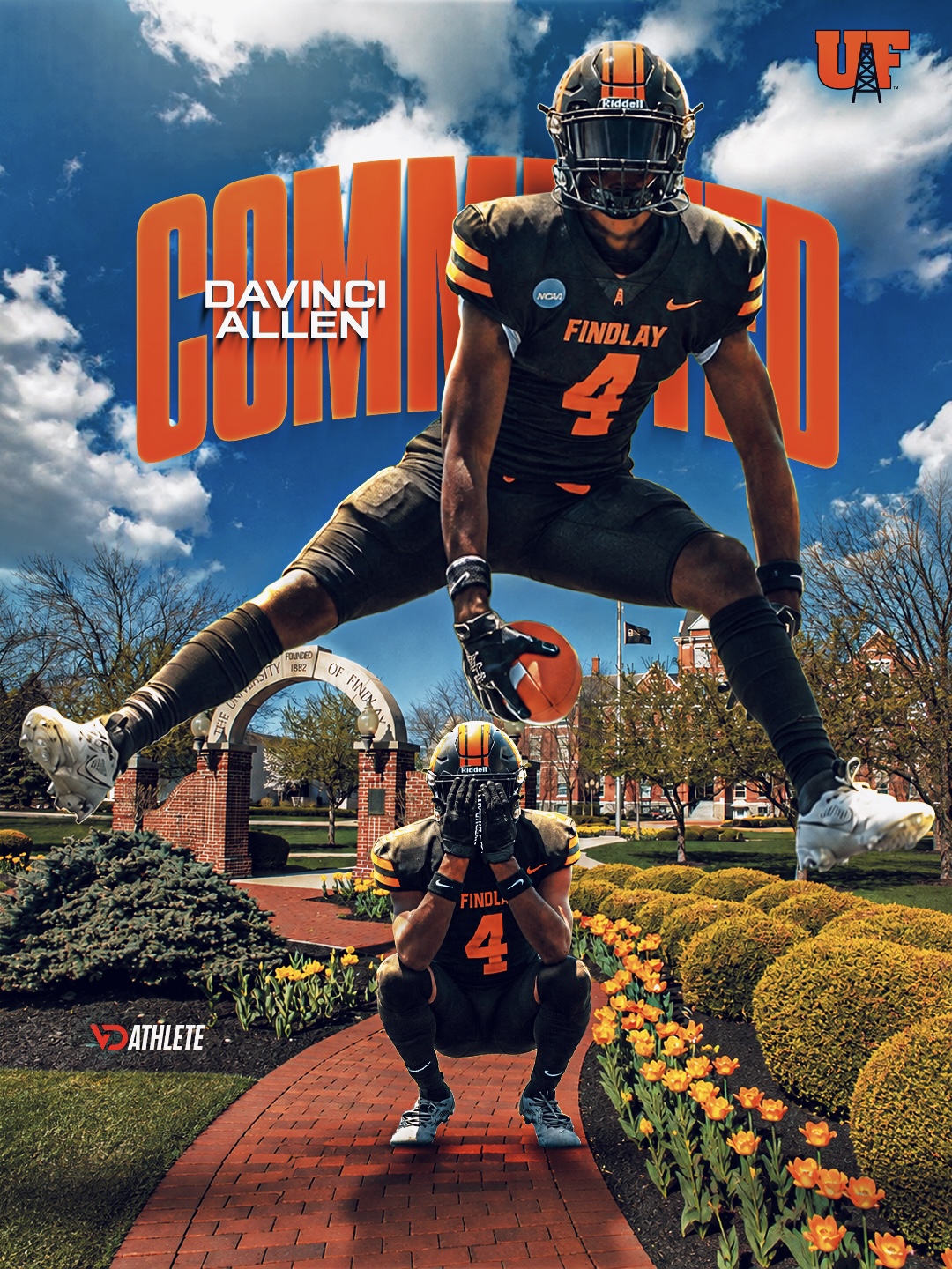 Davinci Allen — University of Findlay athlete creative direction by VD Athlete